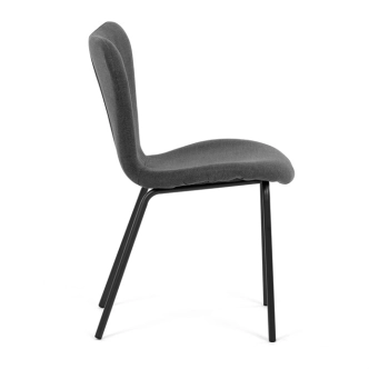 Jídelní židle ORZELXER, šedá látka, černý kov