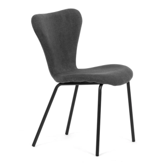 Jídelní židle ORZELXER, šedá látka, černý kov