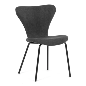 Jídelní židle ORZELXER, šedá látka, černý kov