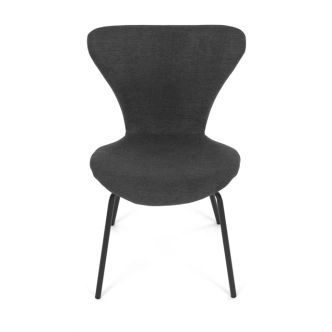 Jídelní židle ORZELXER, šedá látka, černý kov