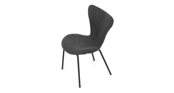 Jídelní židle ORZELXER, šedá látka, černý kov