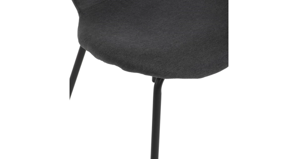 Jídelní židle ORZELXER, šedá látka, černý kov