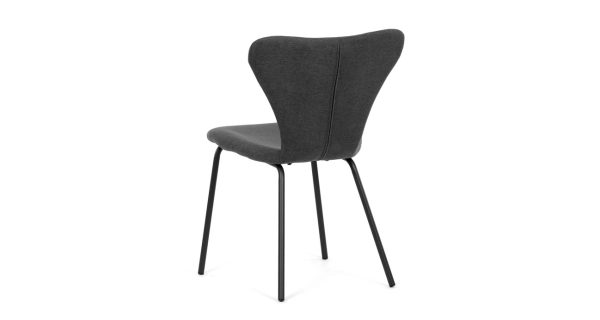 Jídelní židle ORZELXER, šedá látka, černý kov