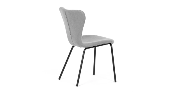 Jídelní židle ORZELXER, stříbrná látka, černý kov