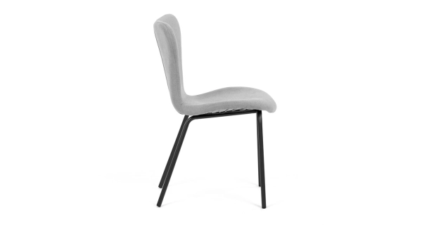 Jídelní židle ORZELXER, stříbrná látka, černý kov