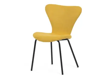 Jídelní židle ORZELXER, žlutá látka, černý kov