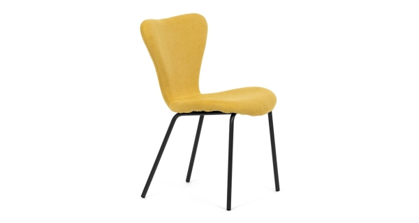 Jídelní židle ORZELXER, žlutá látka, černý kov