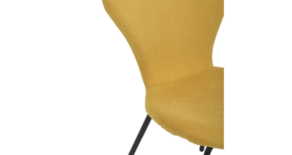 Jídelní židle ORZELXER, žlutá látka, černý kov