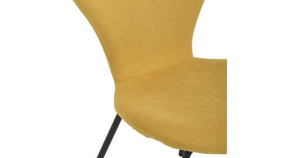 Jídelní židle ORZELXER, žlutá látka, černý kov