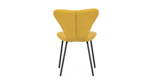 Jídelní židle ORZELXER, žlutá látka, černý kov