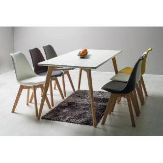 Jídelní židle PRODOL, světle šedá/dub