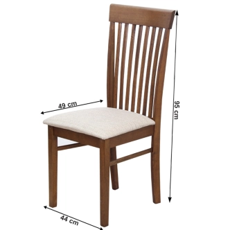 Jídelní židle PUTIFARKA, ořech/světlehnědá látka