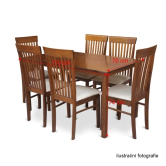 Jídelní židle PUTIFARKA, ořech/světlehnědá látka