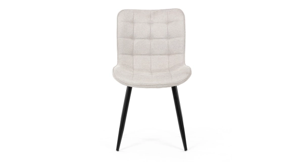 Jídelní židle QUINZELJOR, béžová látka, černý kov