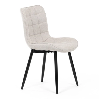 Jídelní židle QUINZELJOR, béžová látka, černý kov