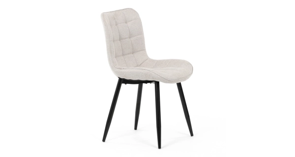 Jídelní židle QUINZELJOR, béžová látka, černý kov
