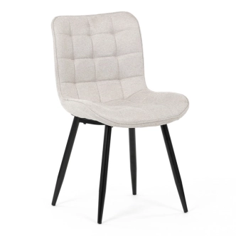 Jídelní židle QUINZELJOR, béžová látka, černý kov
