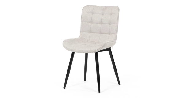 Jídelní židle QUINZELJOR, béžová látka, černý kov