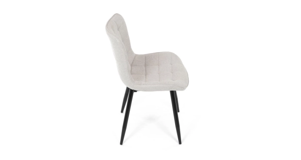 Jídelní židle QUINZELJOR, béžová látka, černý kov