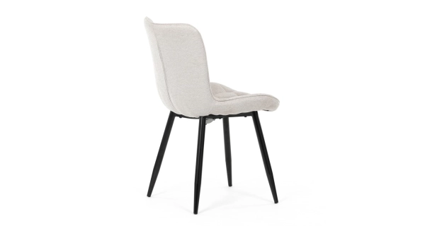 Jídelní židle QUINZELJOR, béžová látka, černý kov