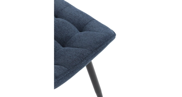 Jídelní židle QUINZELJOR, modrá látka, černý kov