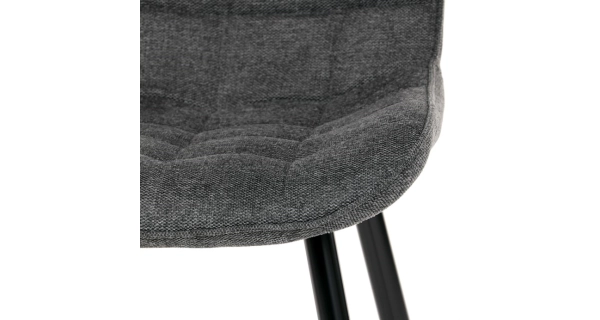 Jídelní židle QUINZELJOR, šedá látka, černý kov