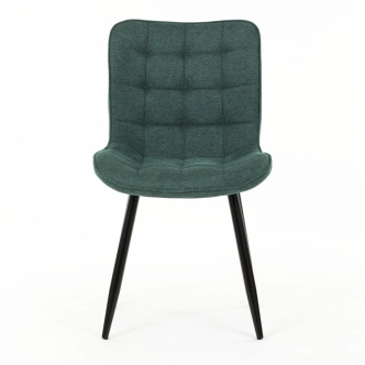 Jídelní židle QUINZELJOR, zelená látka, černý kov