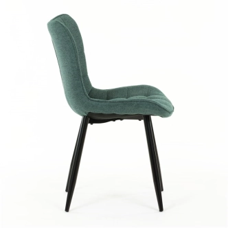 Jídelní židle QUINZELJOR, zelená látka, černý kov