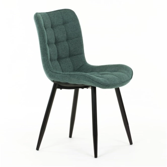 Jídelní židle QUINZELJOR, zelená látka, černý kov