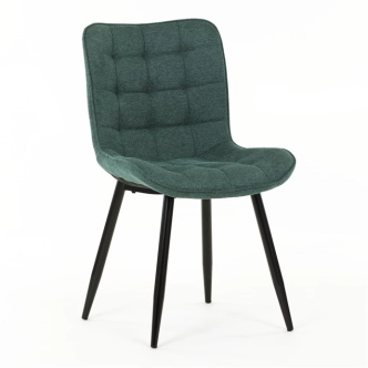 Jídelní židle QUINZELJOR, zelená látka, černý kov