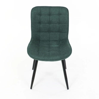 Jídelní židle QUINZELJOR, zelená látka, černý kov