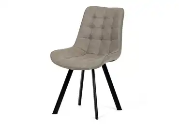 Jídelní židle ROSNALBEL, béžová látka, černý kov