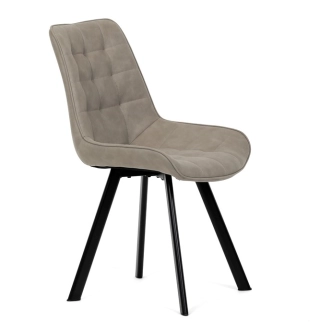 Jídelní židle ROSNALBEL, béžová látka, černý kov