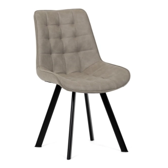 Jídelní židle ROSNALBEL, béžová látka, černý kov