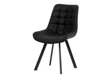 Jídelní židle ROSNALBEL, černá látka, černý kov