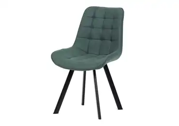 Jídelní židle ROSNALBEL, zelená látka, černý kov