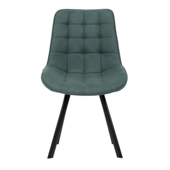 Jídelní židle ROSNALBEL, zelená látka, černý kov