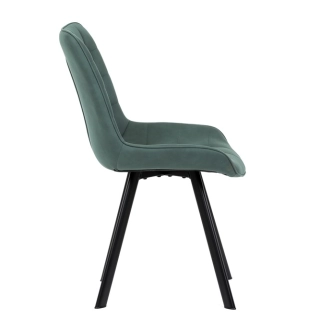 Jídelní židle ROSNALBEL, zelená látka, černý kov