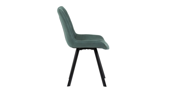 Jídelní židle ROSNALBEL, zelená látka, černý kov