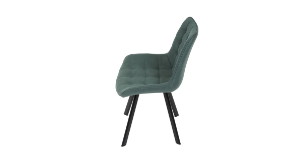 Jídelní židle ROSNALBEL, zelená látka, černý kov