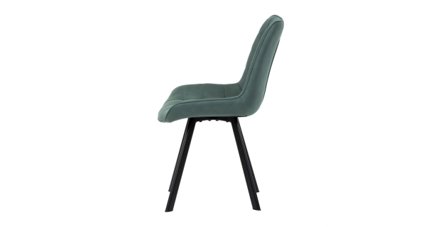 Jídelní židle ROSNALBEL, zelená látka, černý kov