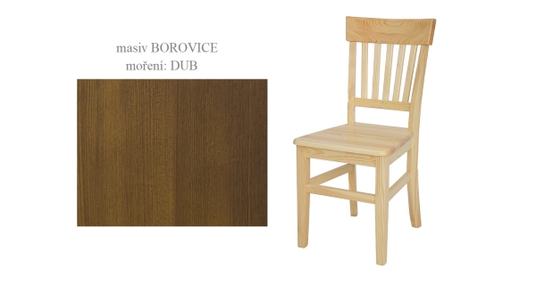 Jídelní židle RUFINA I, masiv borovice/moření: dub