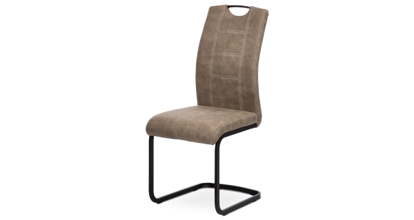Jídelní židle RUIVO, lanýžová látka/černý lak 