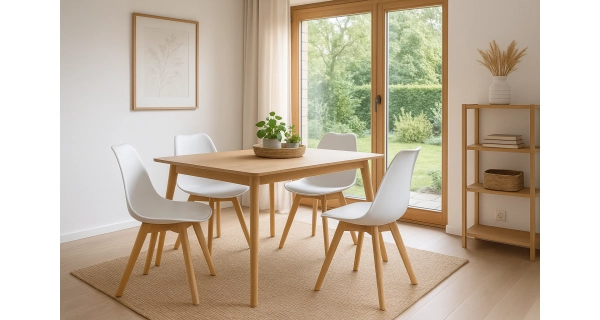 Jídelní židle SARSAR, bílý plast/masiv buk