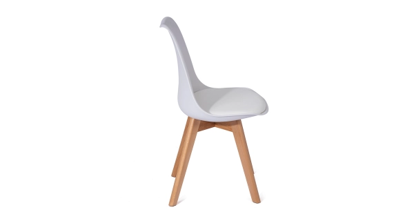 Jídelní židle SARSAR, bílý plast/masiv buk