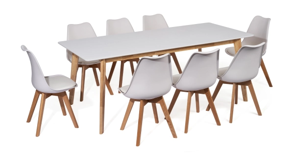 Jídelní židle SARSAR, bílý plast/masiv buk