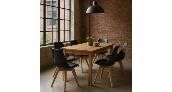 Jídelní židle SARSAR, černý plast/masiv buk