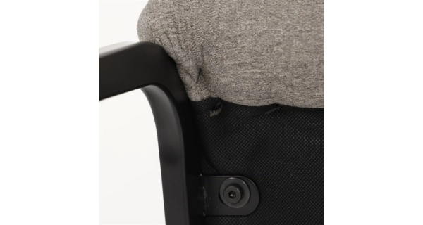 Jídelní židle SIPPY, béžová látka, černé kovové nohy