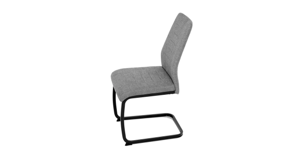 Jídelní židle SIPPY, stříbrná látka, černé kovové nohy