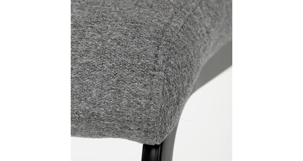 Jídelní židle SIPPY, stříbrná látka, černé kovové nohy